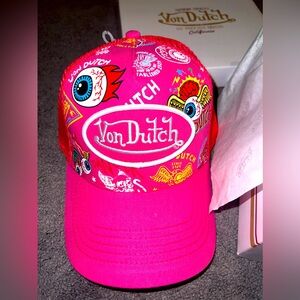 Von Dutch Hot Pink 👁️ eyeball trucker hat